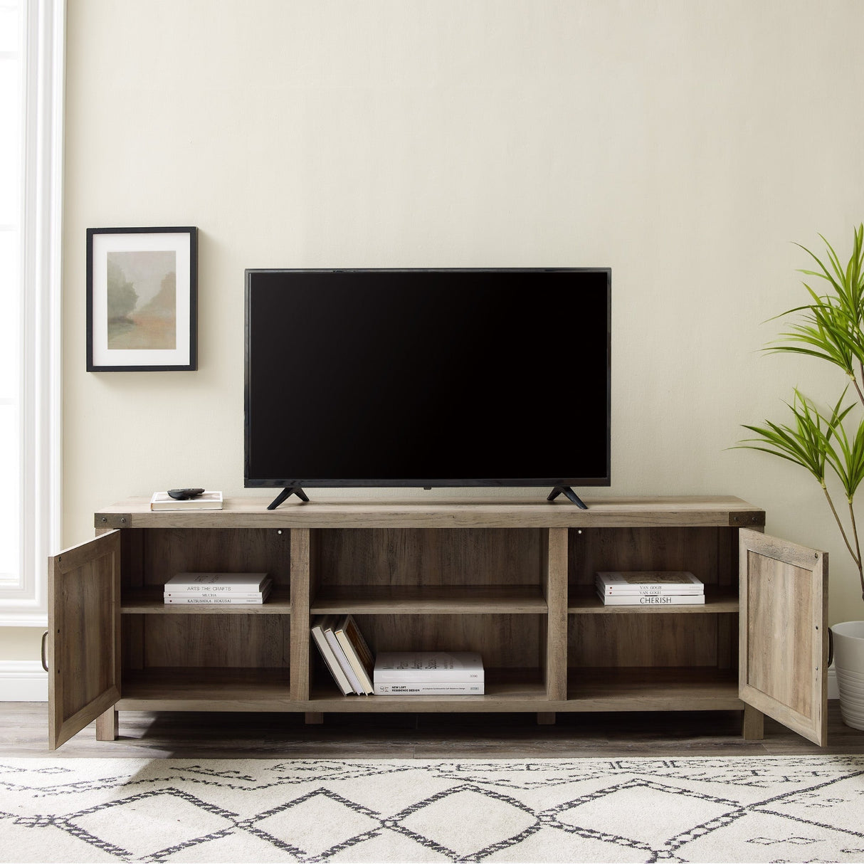 Barn Door TV Stand-Entertainment-Parc Decor