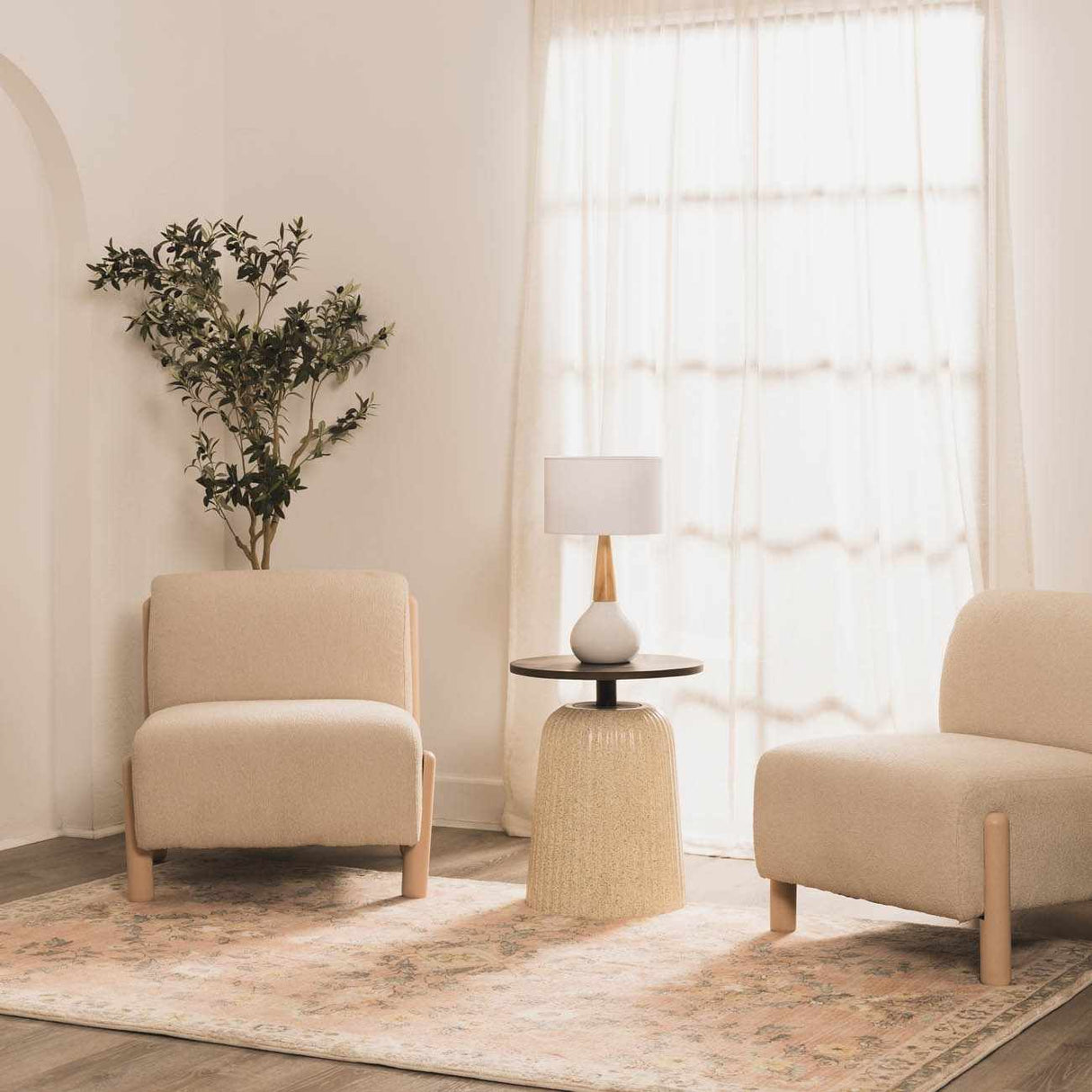 Baugo White Ceramic Table Lamp-Lighting-Parc Decor