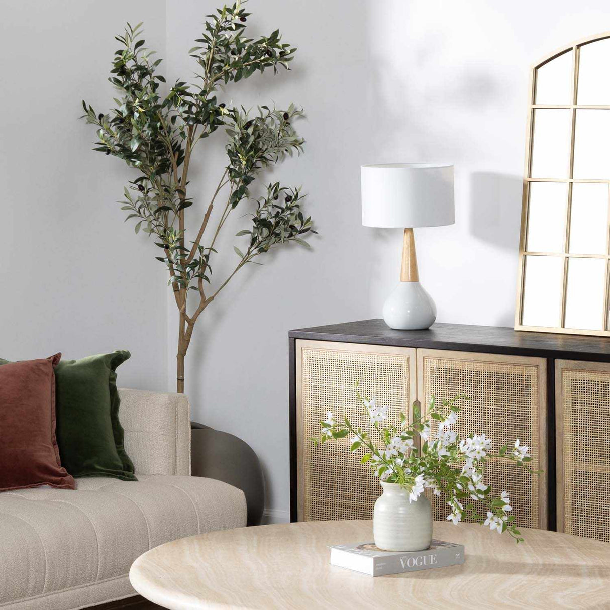 Baugo White Ceramic Table Lamp-Lighting-Parc Decor