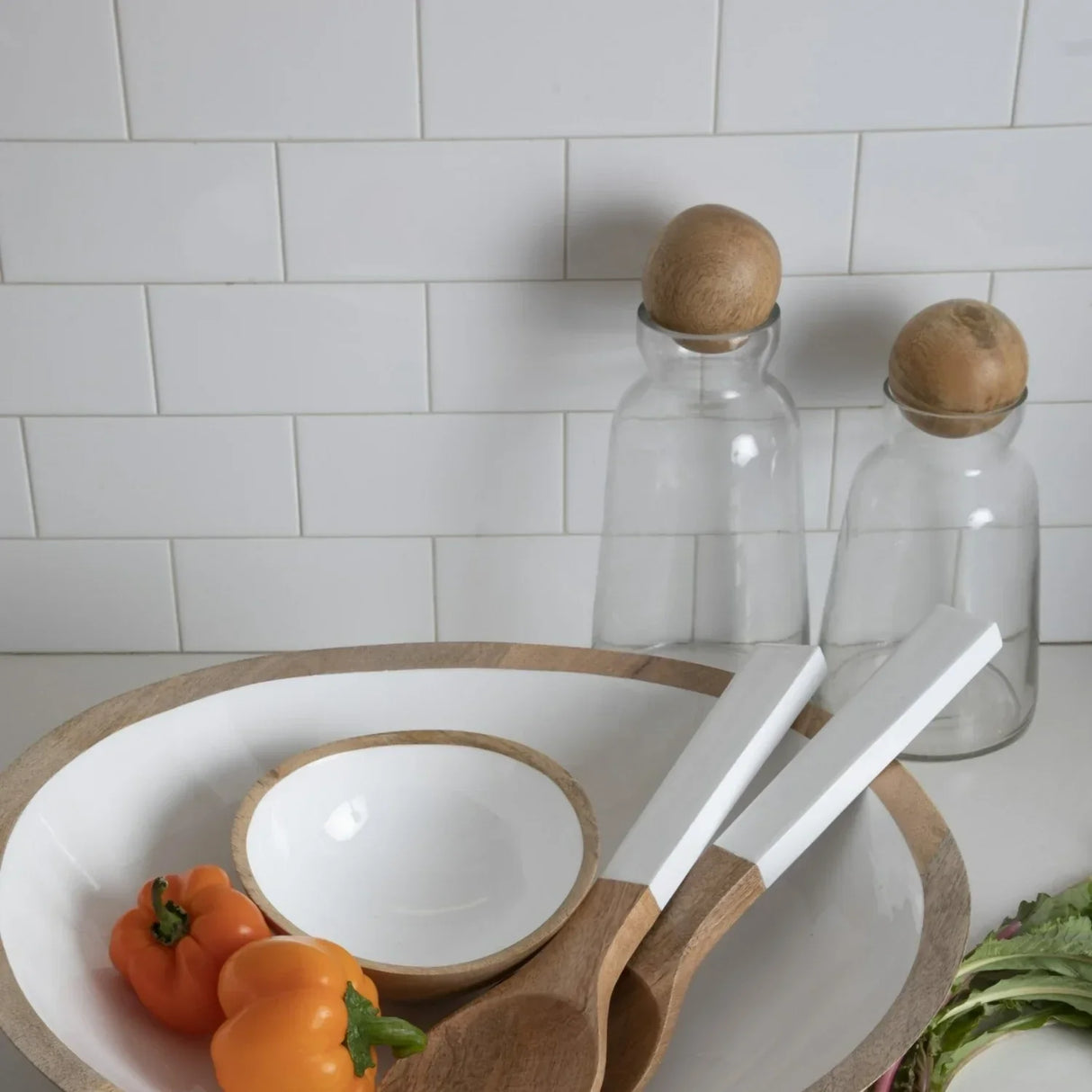 Baylor Decanter with Mango Wood Stopper, Medium-Jars and Cannisters-Parc Decor