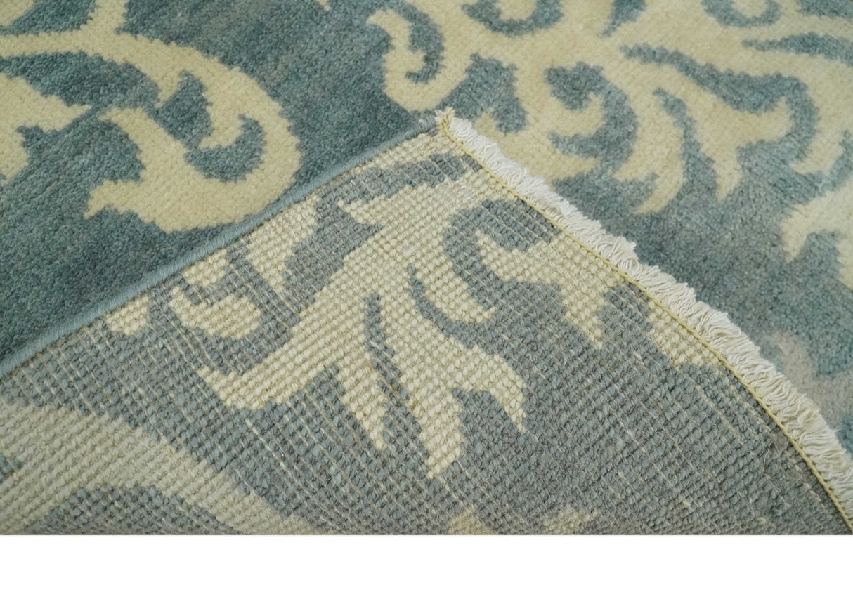 Beige and Gray 2x3 Hand Knotted Traditional Wool Rug