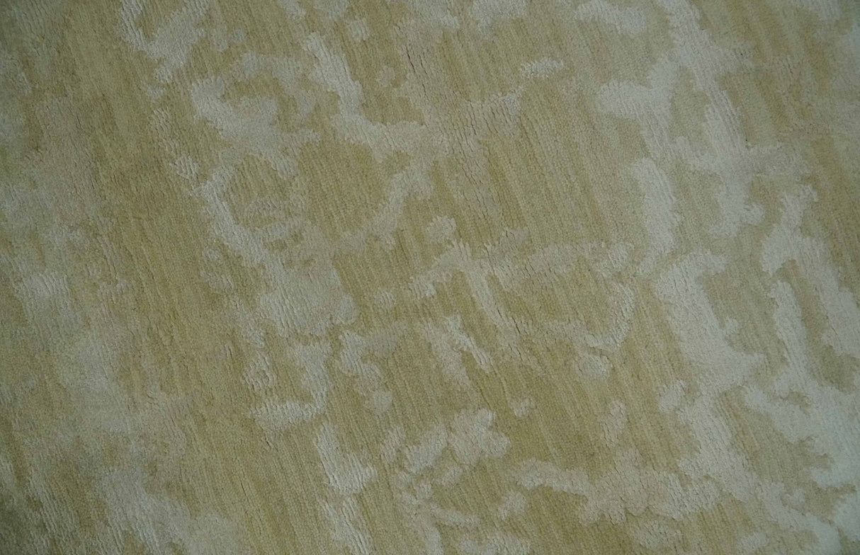 Beige and Ivory Modern Abstract Hand loom 5x8 wool And Art Silk Area Rug-Area Rug-Parc Decor