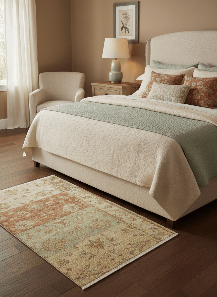 Beige And Rust Traditional Serapi Design Hand Knotted 2x5 Wool Area Rug