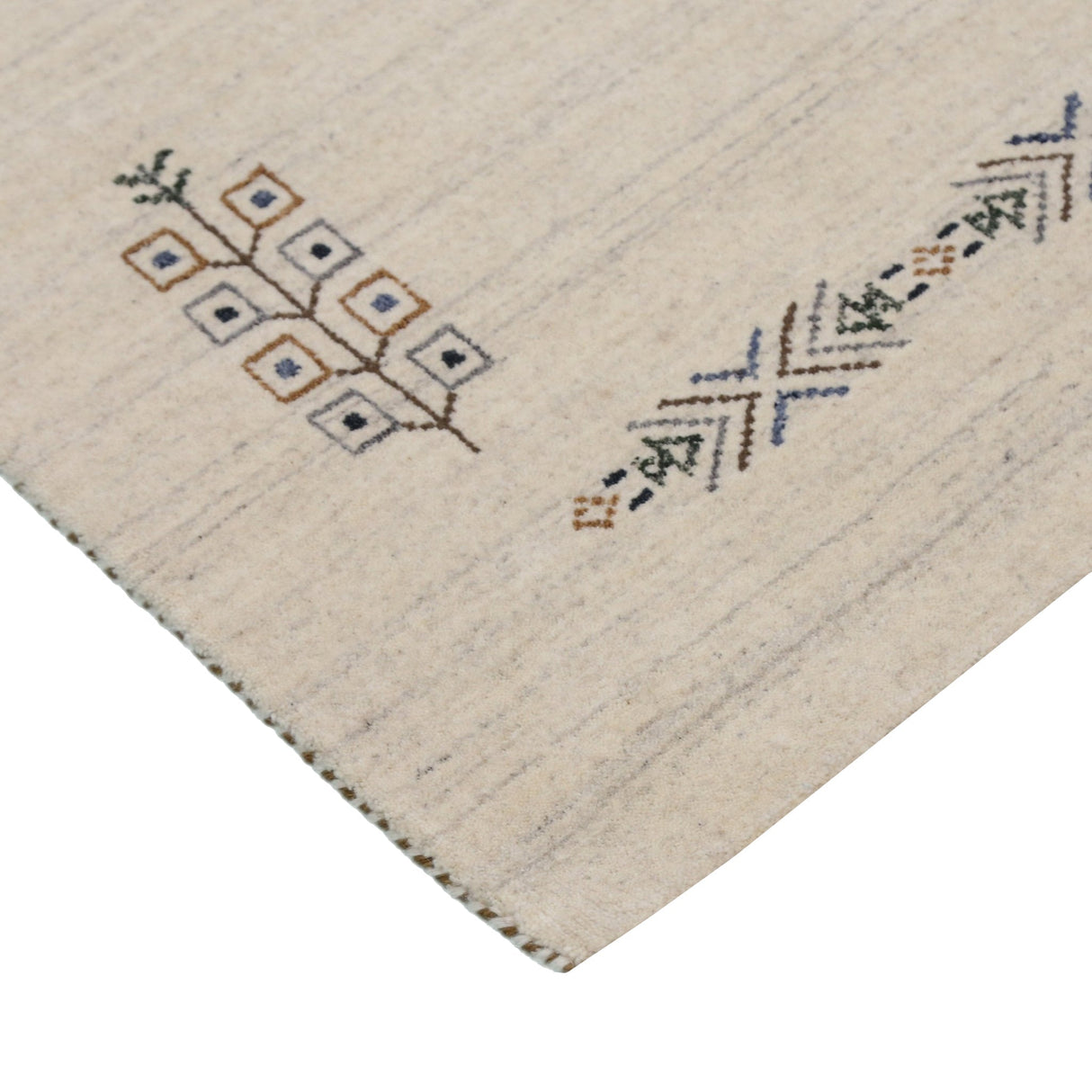 Beige Center Medallion Design Hand Loomed Wool Area Rug