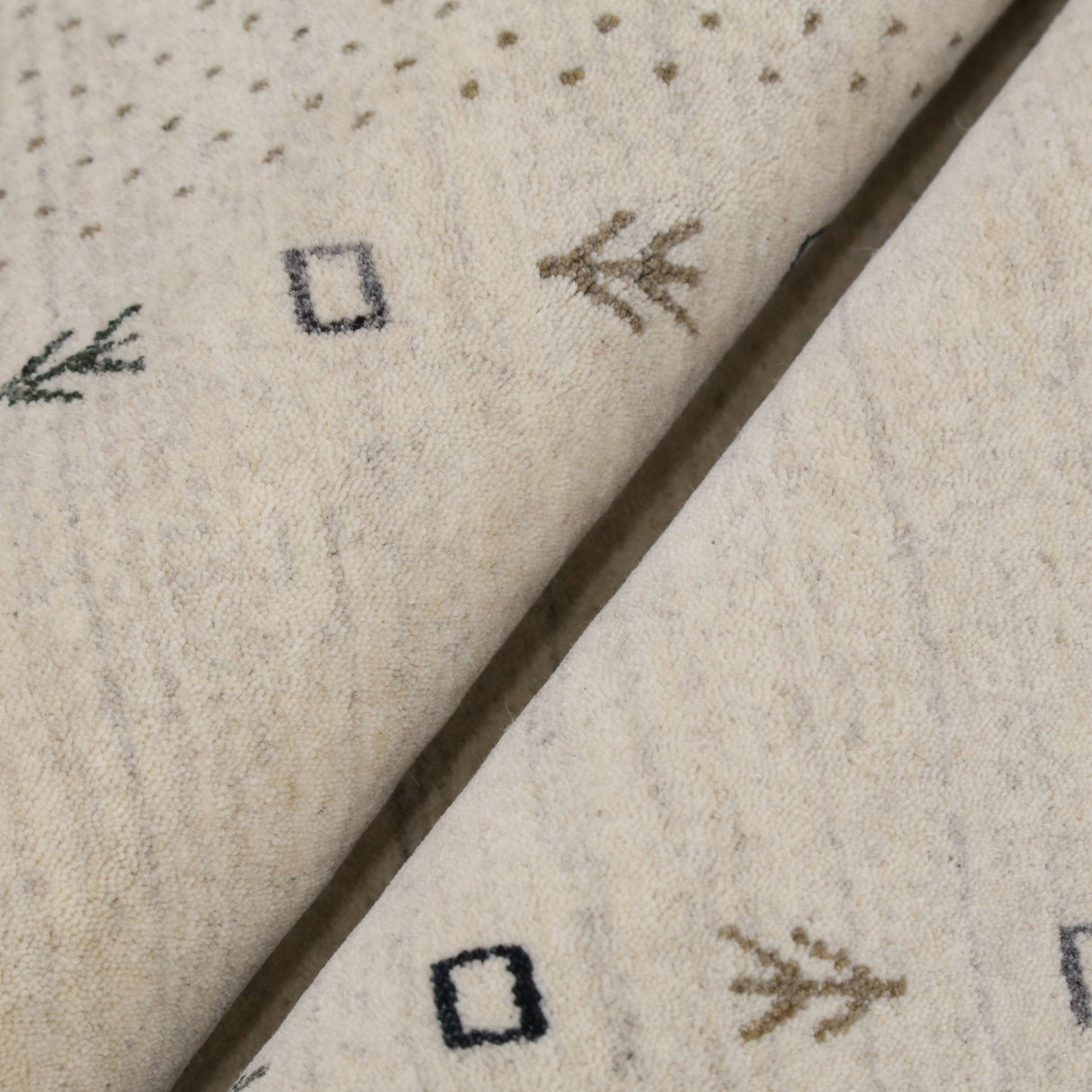 Beige Contemporary Gabbeh Border Design Hand Loomed Wool Rug