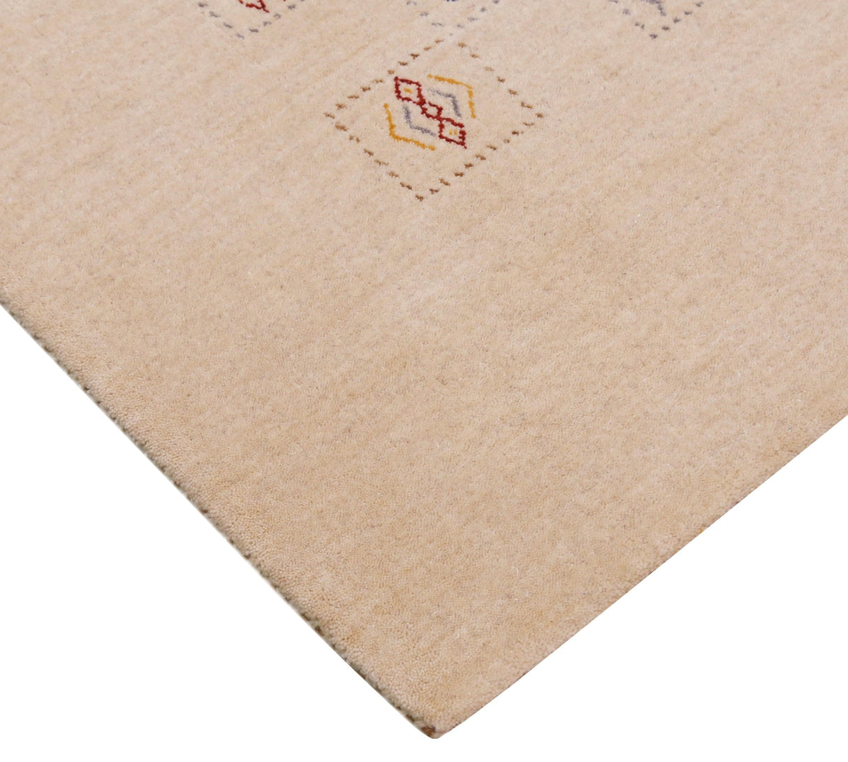 Beige Contemporary Tribal Design Hand Loomed Wool Rug