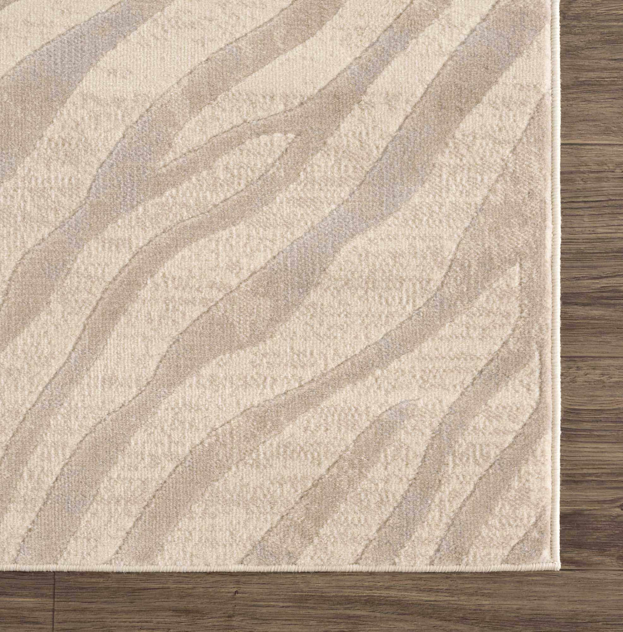 Beige Manteca Zebra Print Area Rug-Rugs-Parc Decor