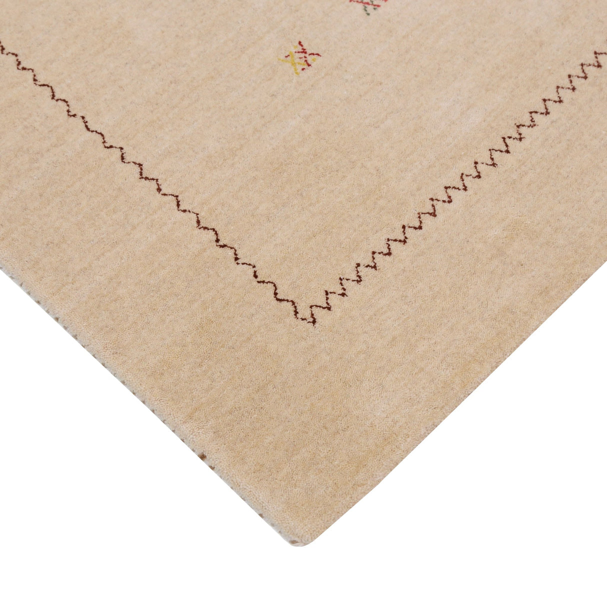 Beige Modern Design Hand Loomed Wool Area Rug
