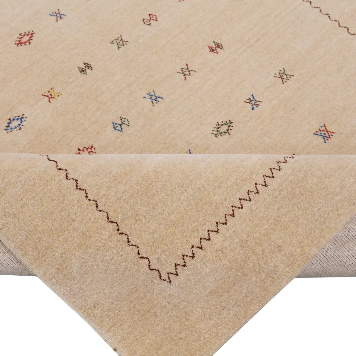 Beige Modern Design Hand Loomed Wool Area Rug