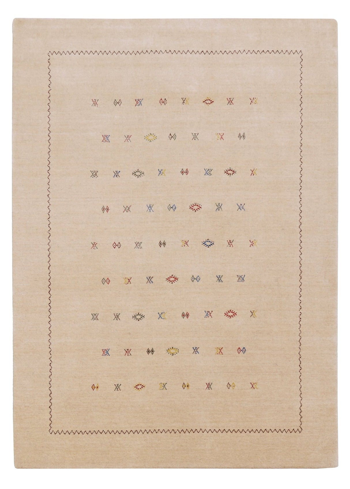 Beige Modern Design Hand Loomed Wool Area Rug
