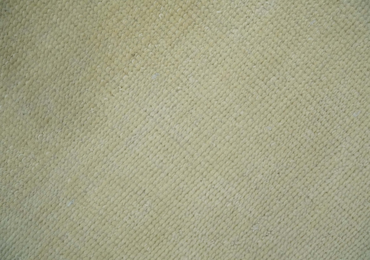 Beige Modern Solid Hand knotted 8x10 wool Area Rug