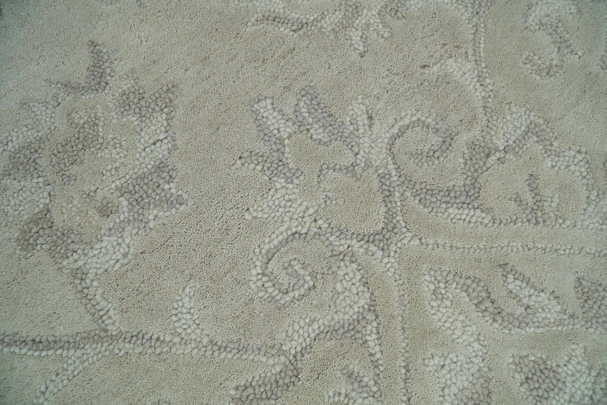 Beige Modern Style Hand Tufted 5x8 Wool Area Rug