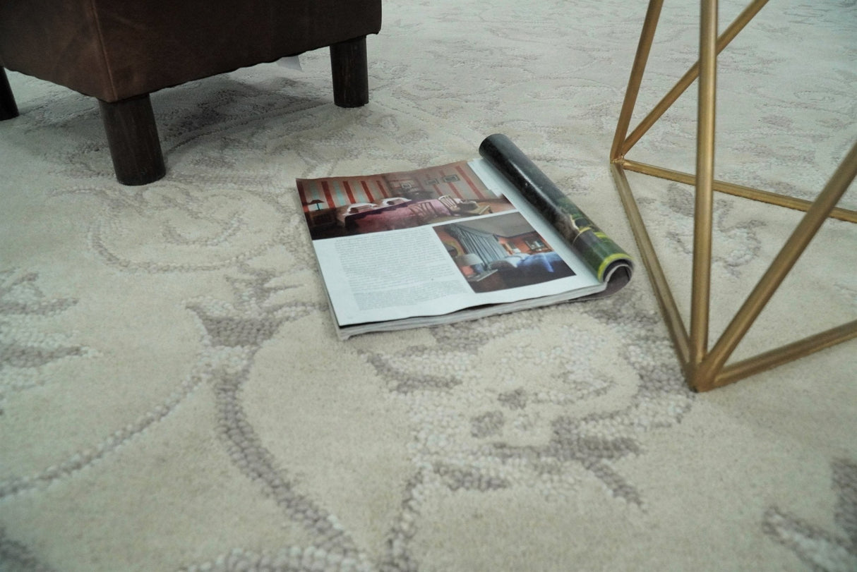 Beige Modern Style Hand Tufted 5x8 Wool Area Rug