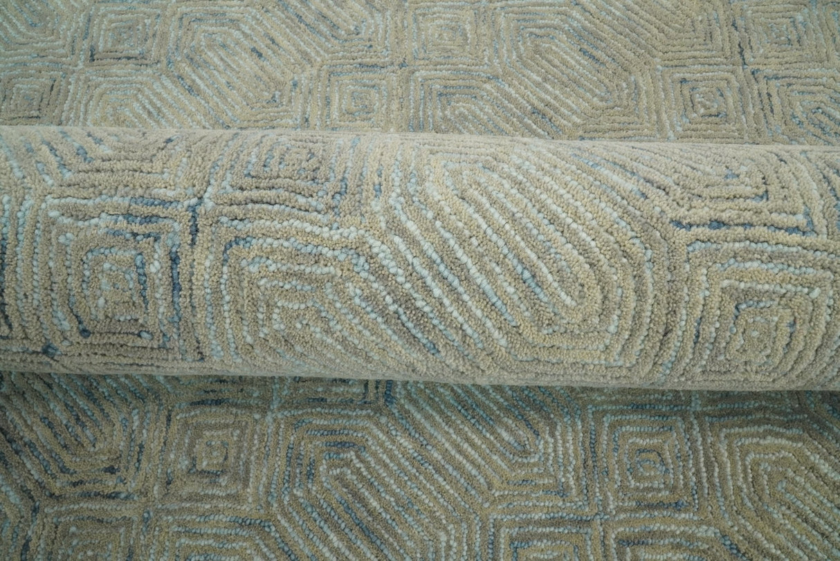 Beige Modern Style Hand Tufted Wool Area Rug