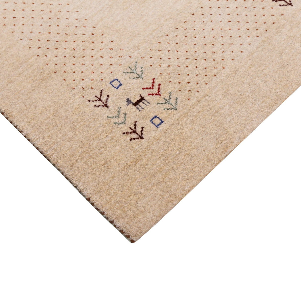 Beige Tribal Center Medallion Hand Loomed Wool Area Rug