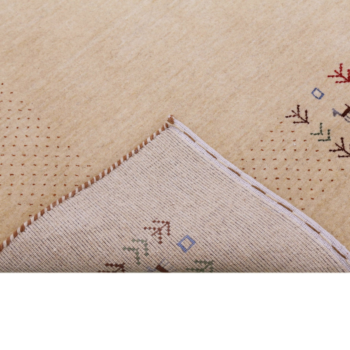 Beige Tribal Center Medallion Hand Loomed Wool Area Rug