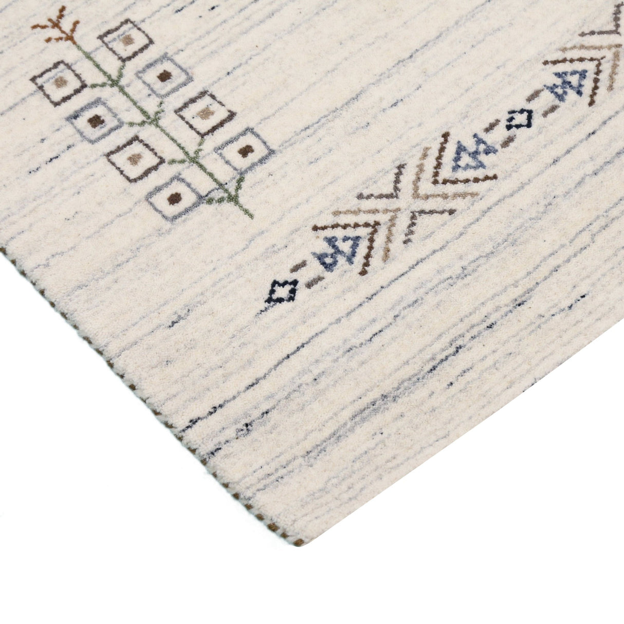 Beige Tribal Center Medallion Hand Loomed Wool Rug