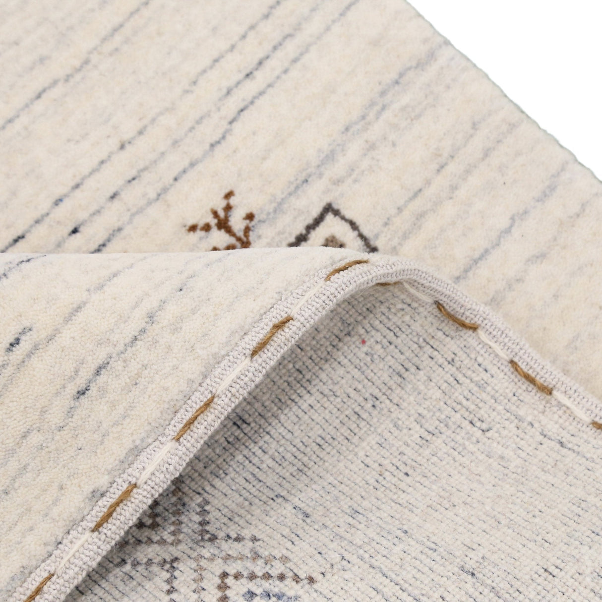 Beige Tribal Center Medallion Hand Loomed Wool Rug