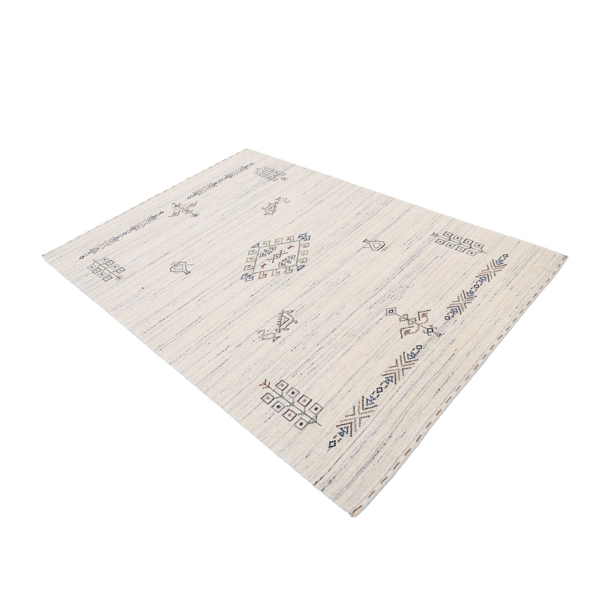 Beige Tribal Center Medallion Hand Loomed Wool Rug