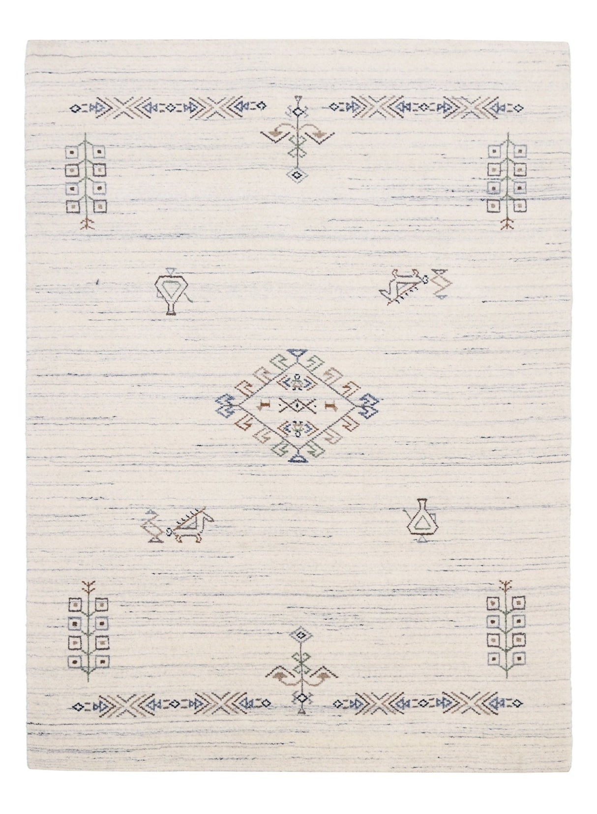 Beige Tribal Center Medallion Hand Loomed Wool Rug