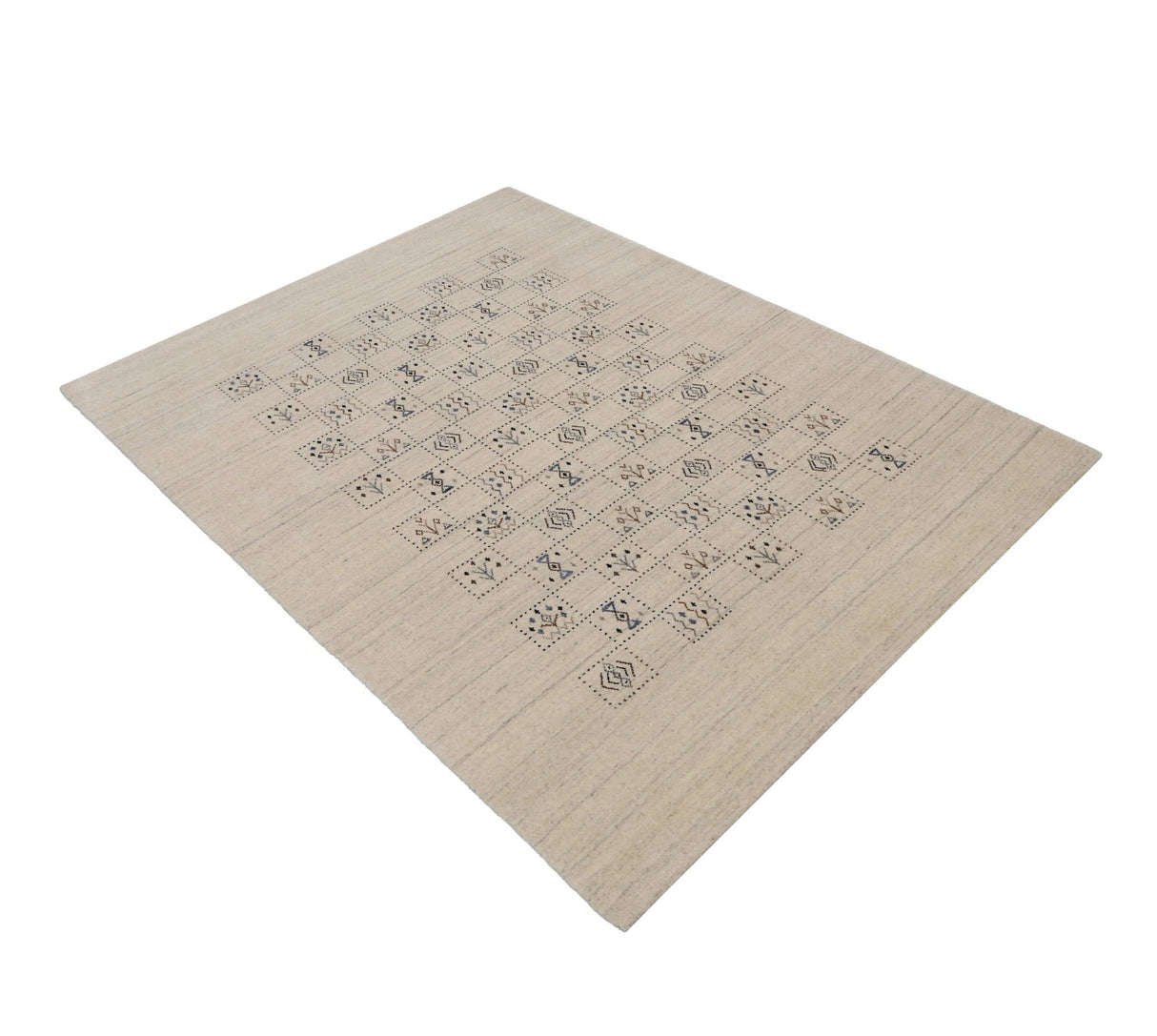 Beige Tribal Design Hand Loomed Wool Area Rug