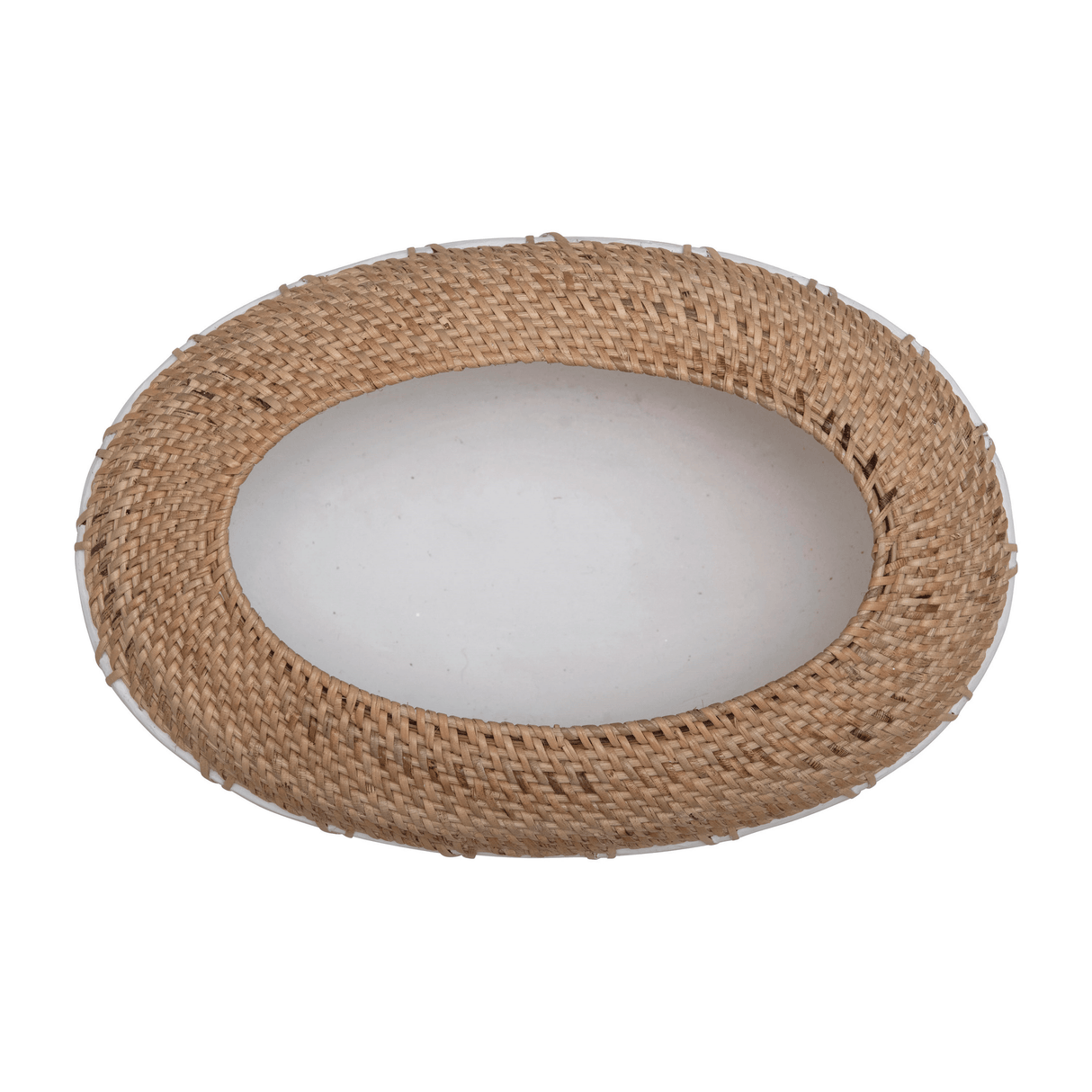 Benton Terracotta Planter with Hand-Woven Rattan Stitching-Planters-Parc Decor