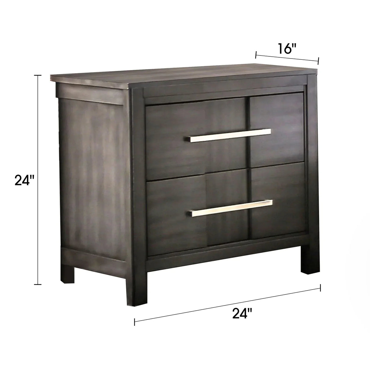 Berenice 23" Transitional Solid Wood 2-Drawer Nightstand