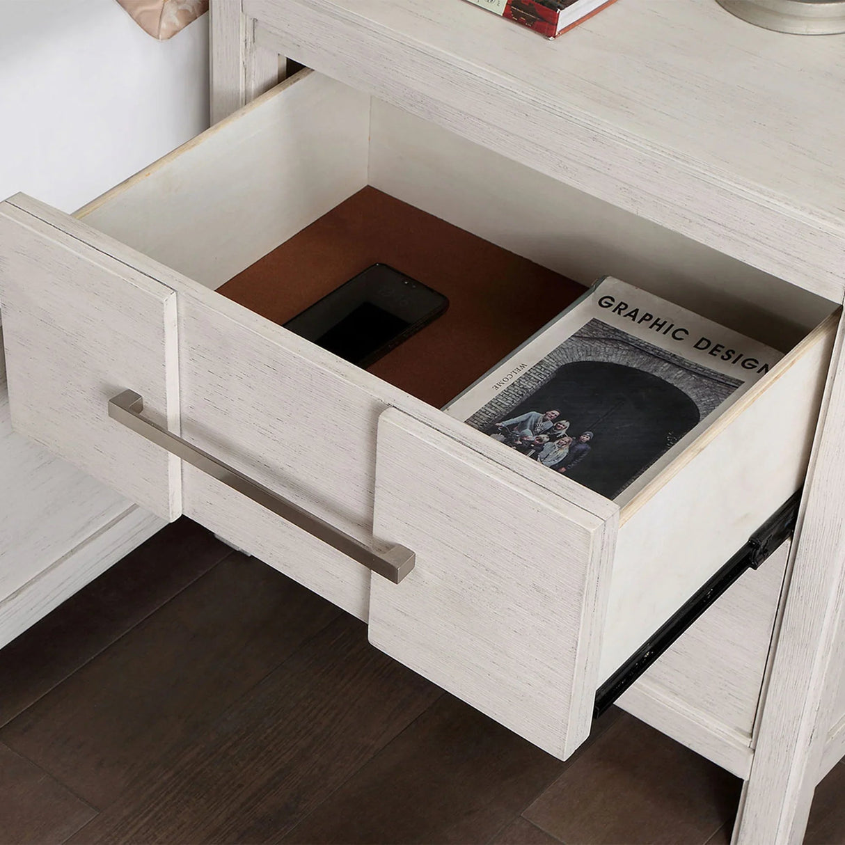 Berenice 23" Transitional Solid Wood 2-Drawer Nightstand-床头柜-Parc Decor