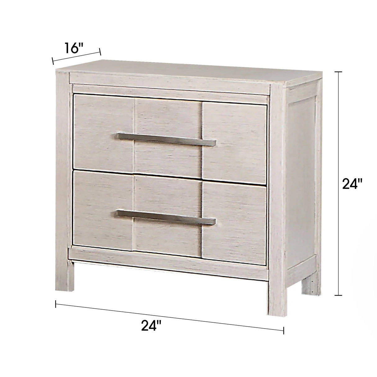 Berenice 23" Transitional Solid Wood 2-Drawer Nightstand-床头柜-Parc Decor