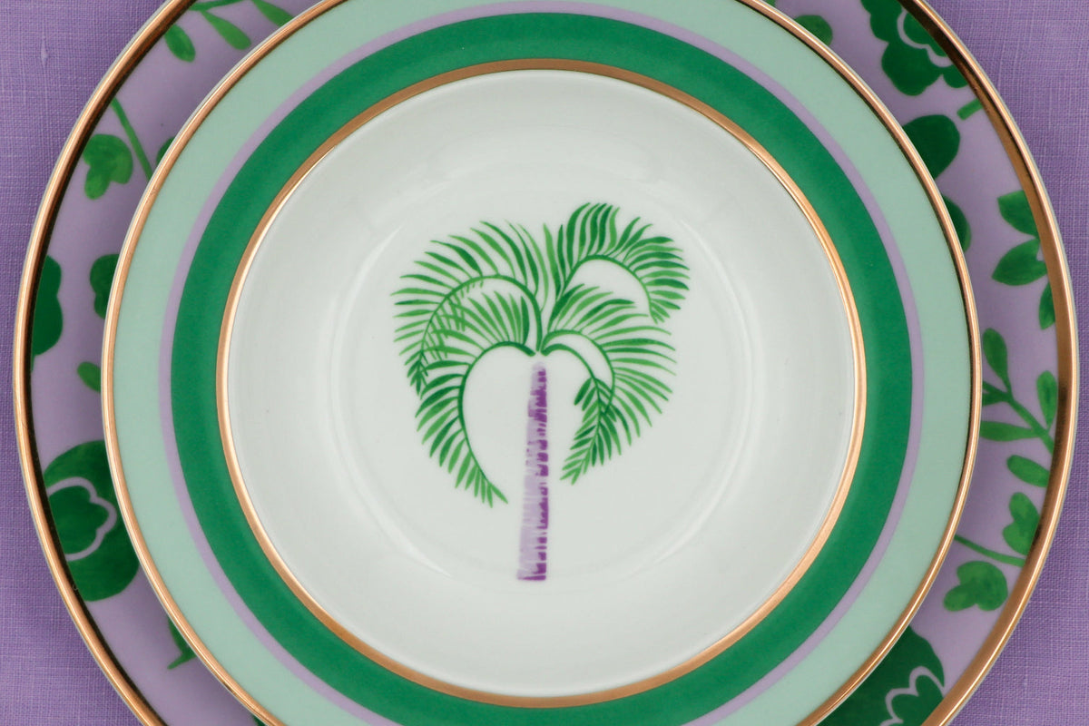 Bernadette Palm Porcelain Soup Bowls – Set of 4 (+1 Bonus Bowl)