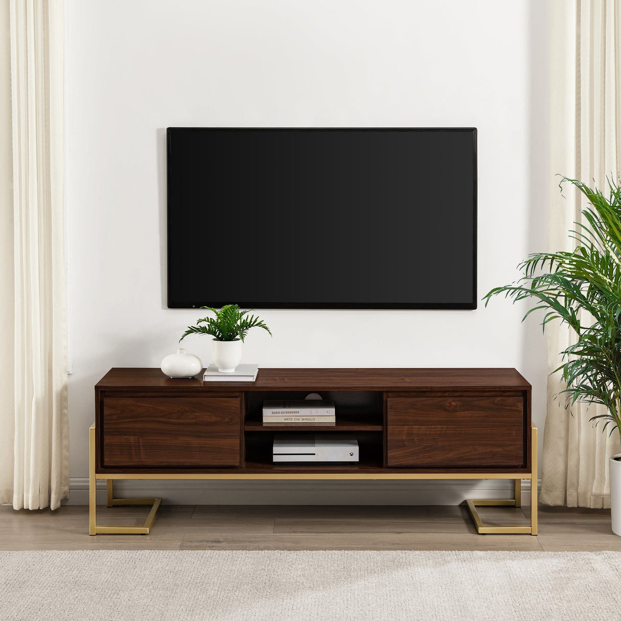 Betty Modern Glam 2-Drawer TV Stand-Entertainment-Parc Decor