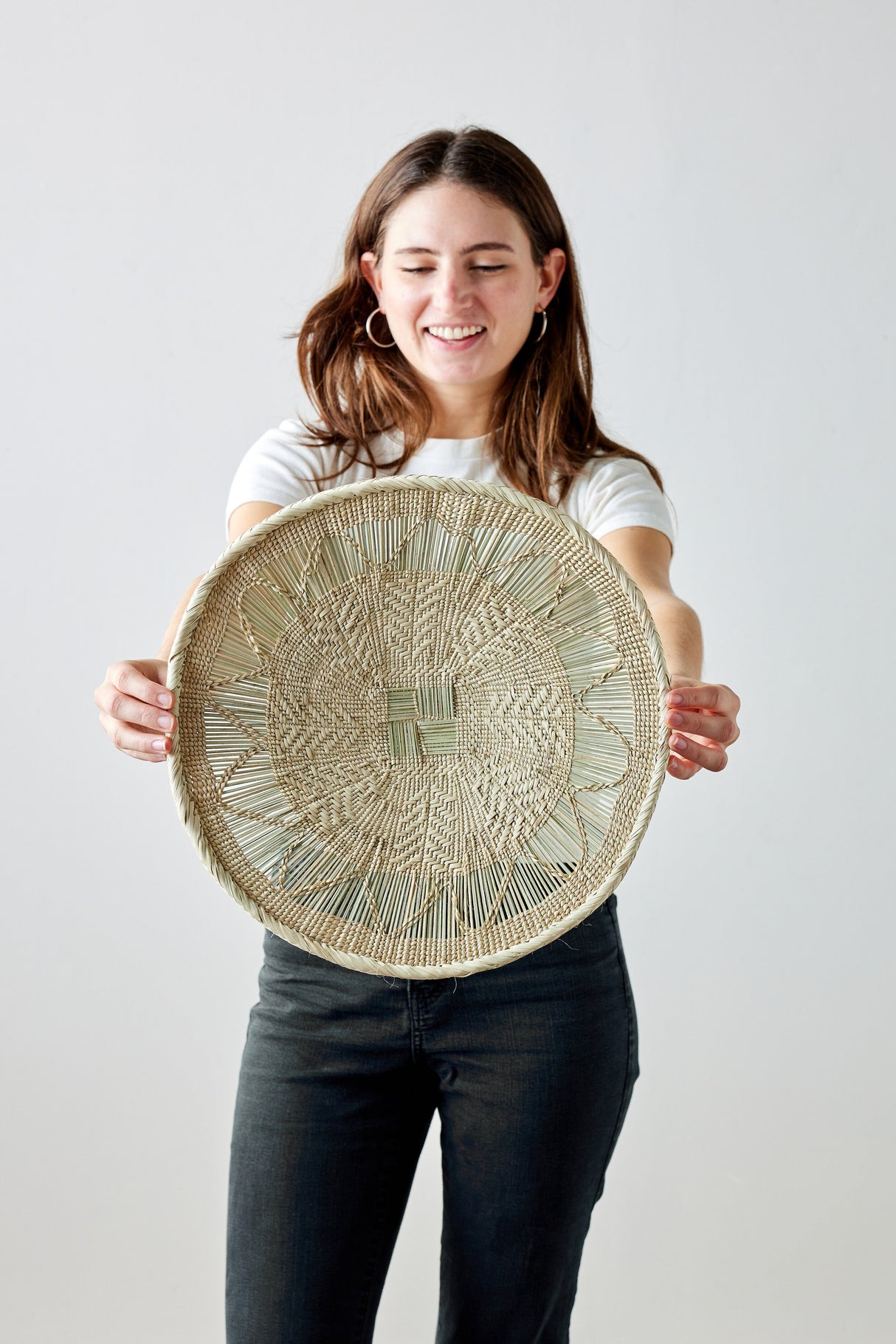 Binga Lace Blonde Basket-Wall Basket-Parc Decor