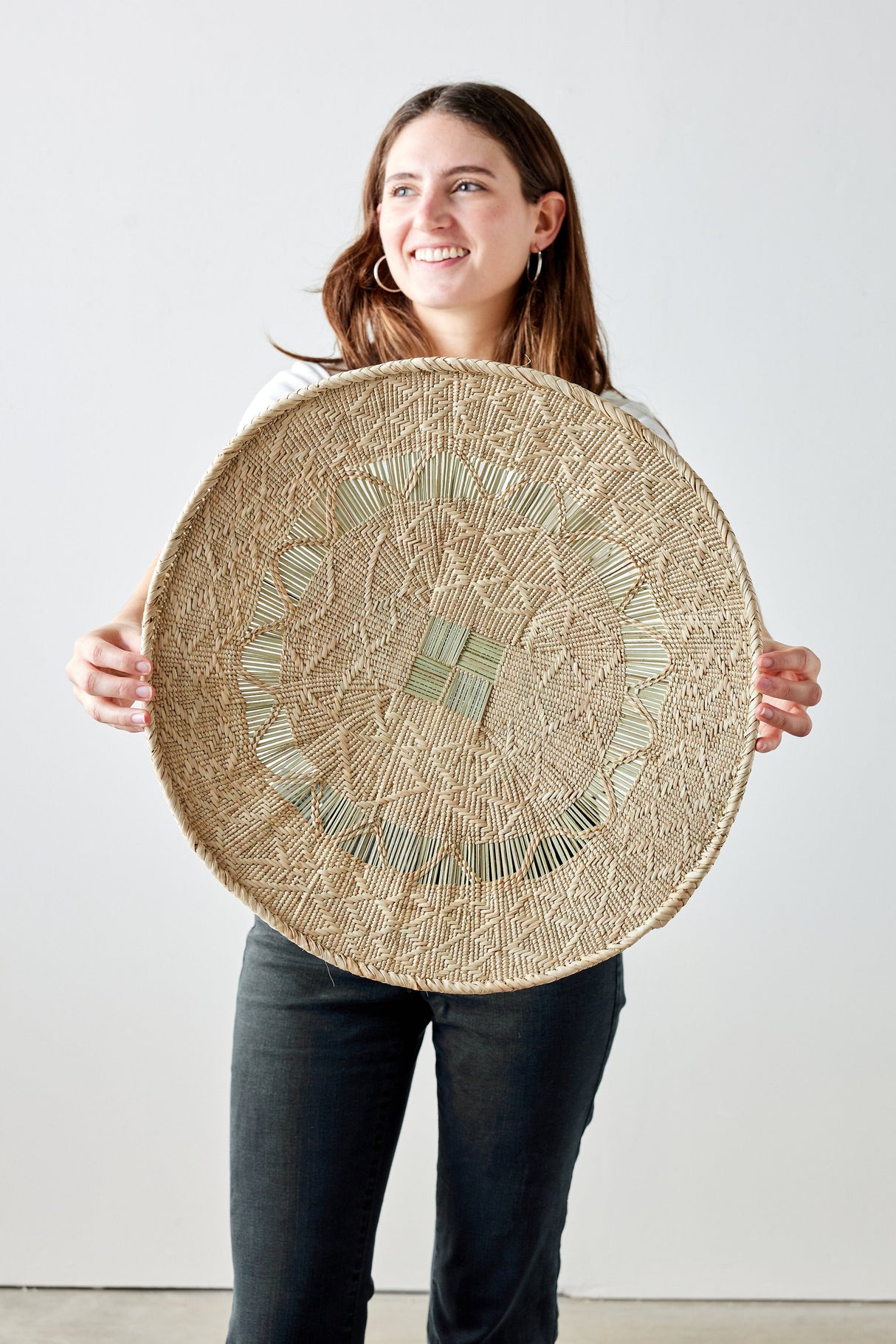 Binga Lace Blonde Basket-Wall Basket-Parc Decor