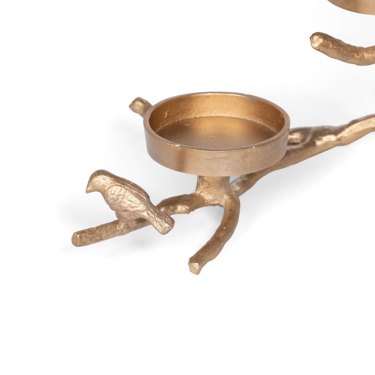Bird Branch Candle Holder Centerpiece in Soft Gold-Candelabra-Parc Decor