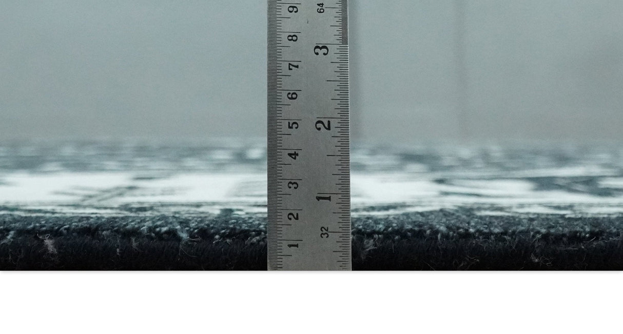 Black and White 6x9, 8x10 and 9x12 Hand Knotted Traditional Persian Oushak Wool and Viscose Rug, Accent Rug | TRDCP840-Area Rug-Parc Decor