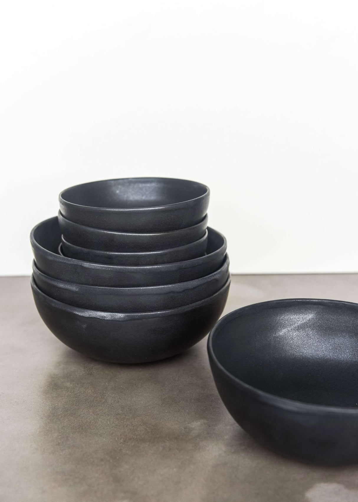 Black Mini Bowl - Handmade Stoneware Black Matte Sauce Bowl-Parc Decor