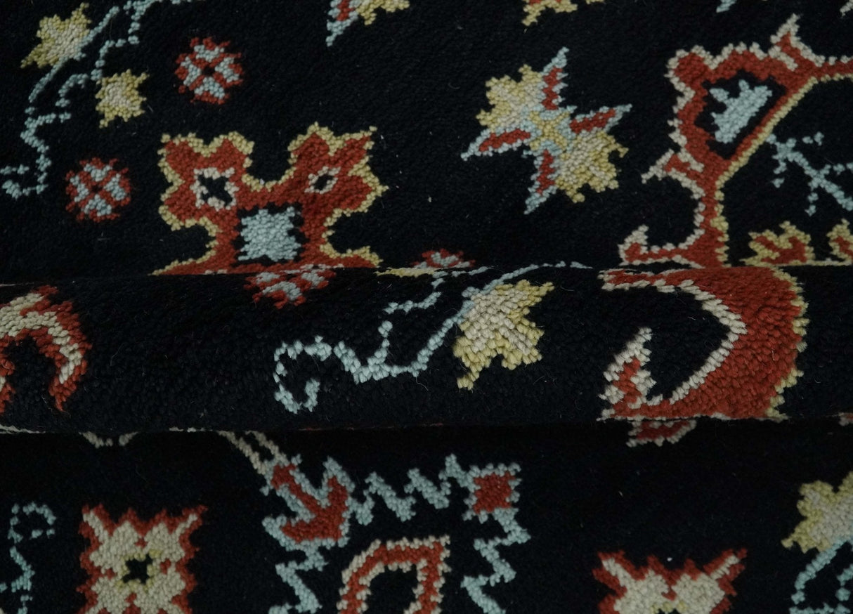Black, Rust and Beige 8x10 Traditional Oriental Hand Knotted Wool Area Rug