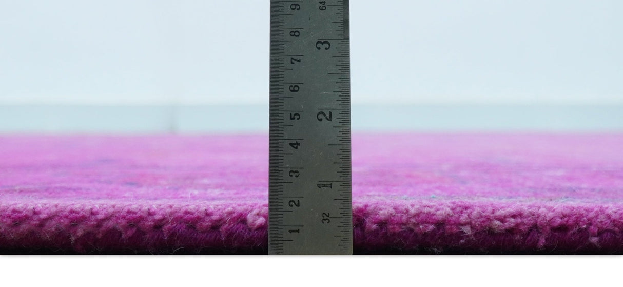 Bloom Overdyed Traditional Oushak Pink And Blue Hand Tufted Wool Rug
