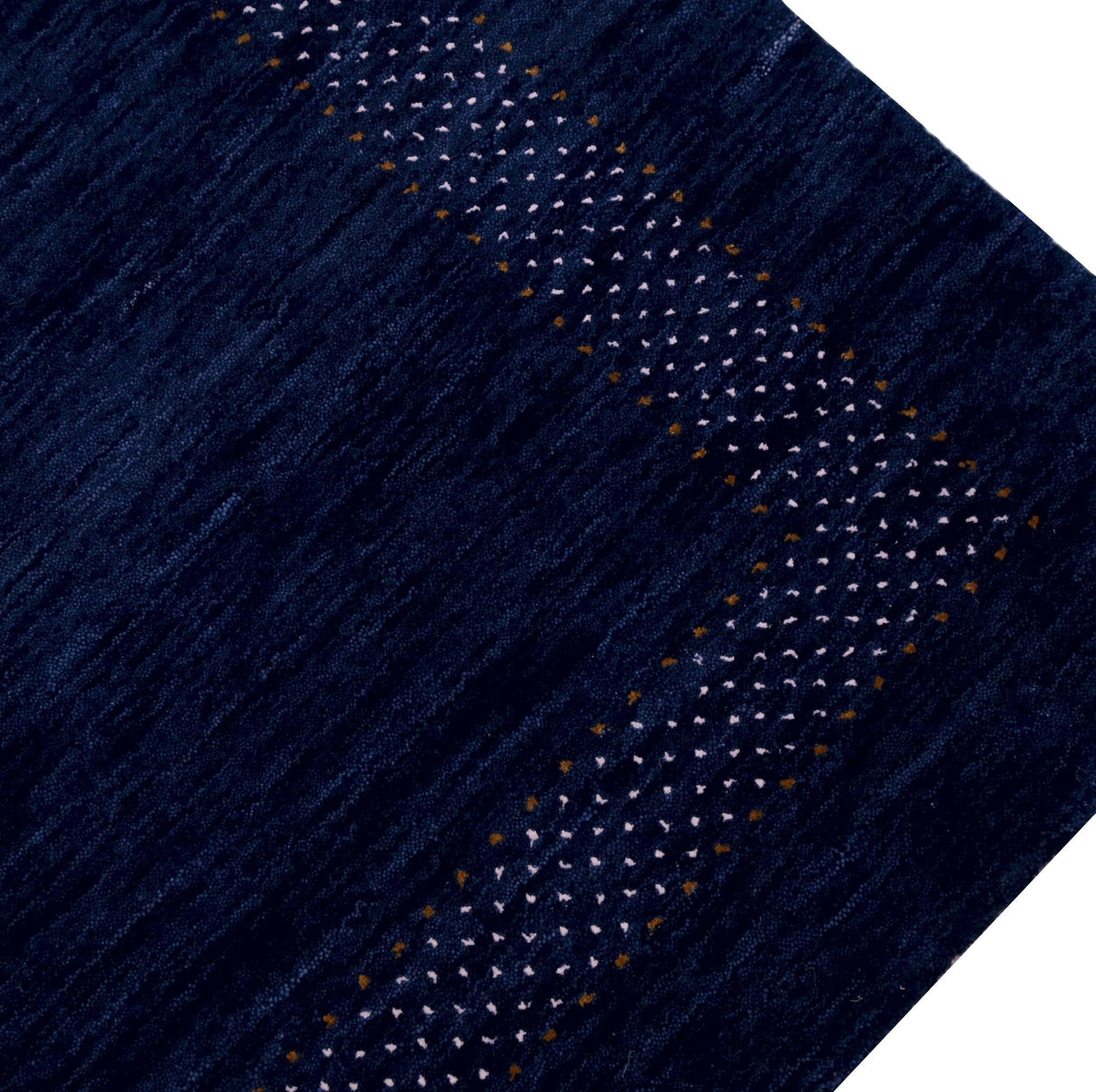 Blue And White Center Pattern Design Hand Loomed Wool Area Rug