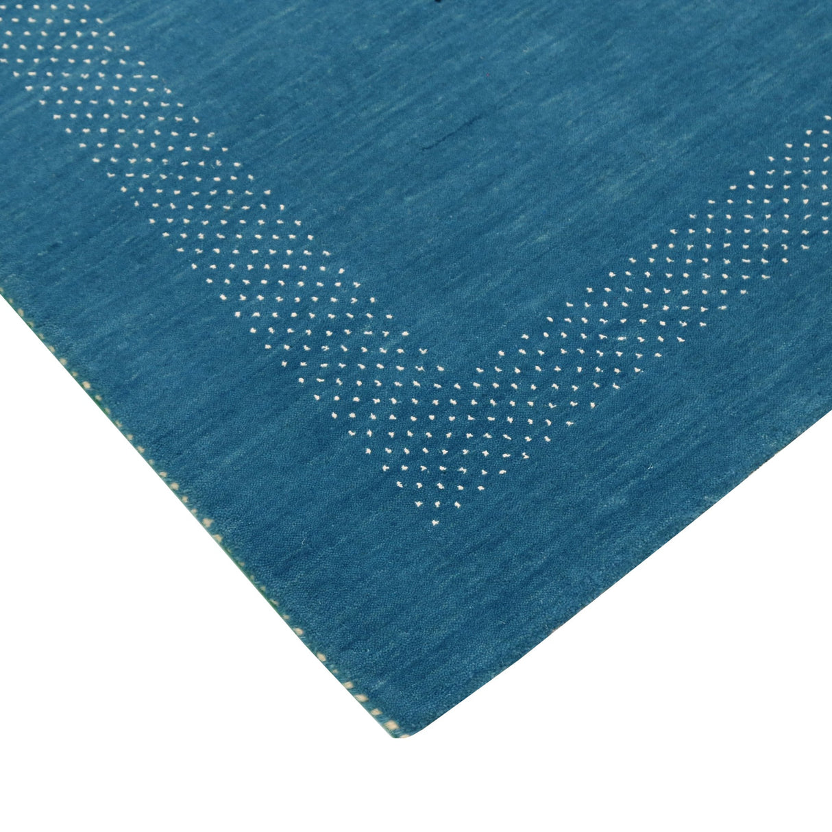 Blue And White Gabbeh Design Hand Loomed Wool Area Rug