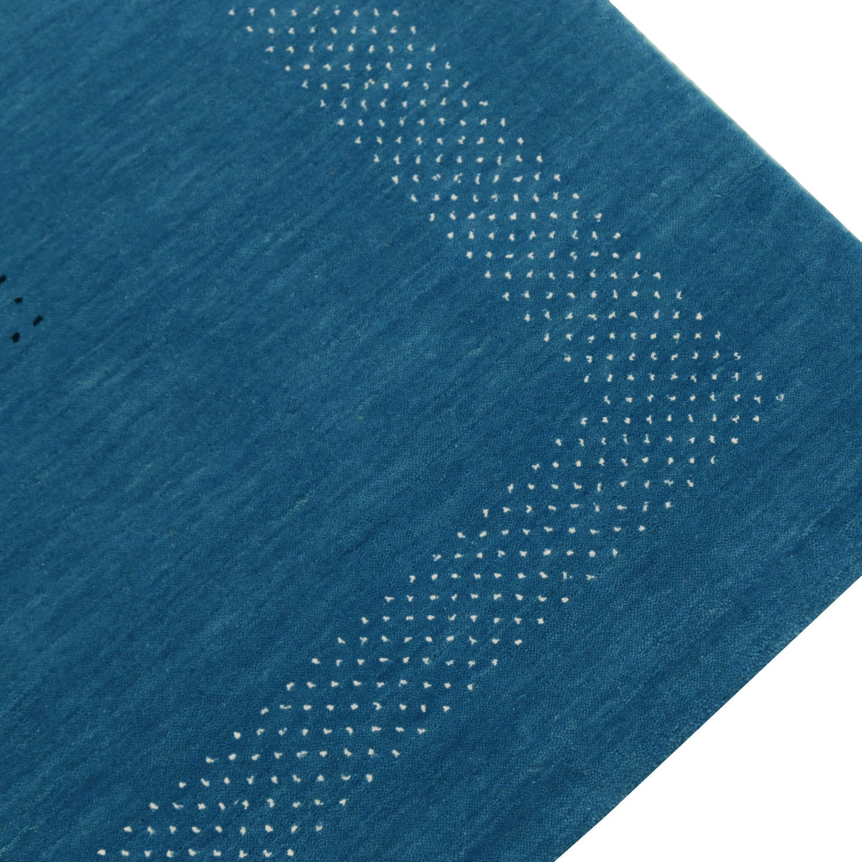 Blue And White Gabbeh Design Hand Loomed Wool Area Rug