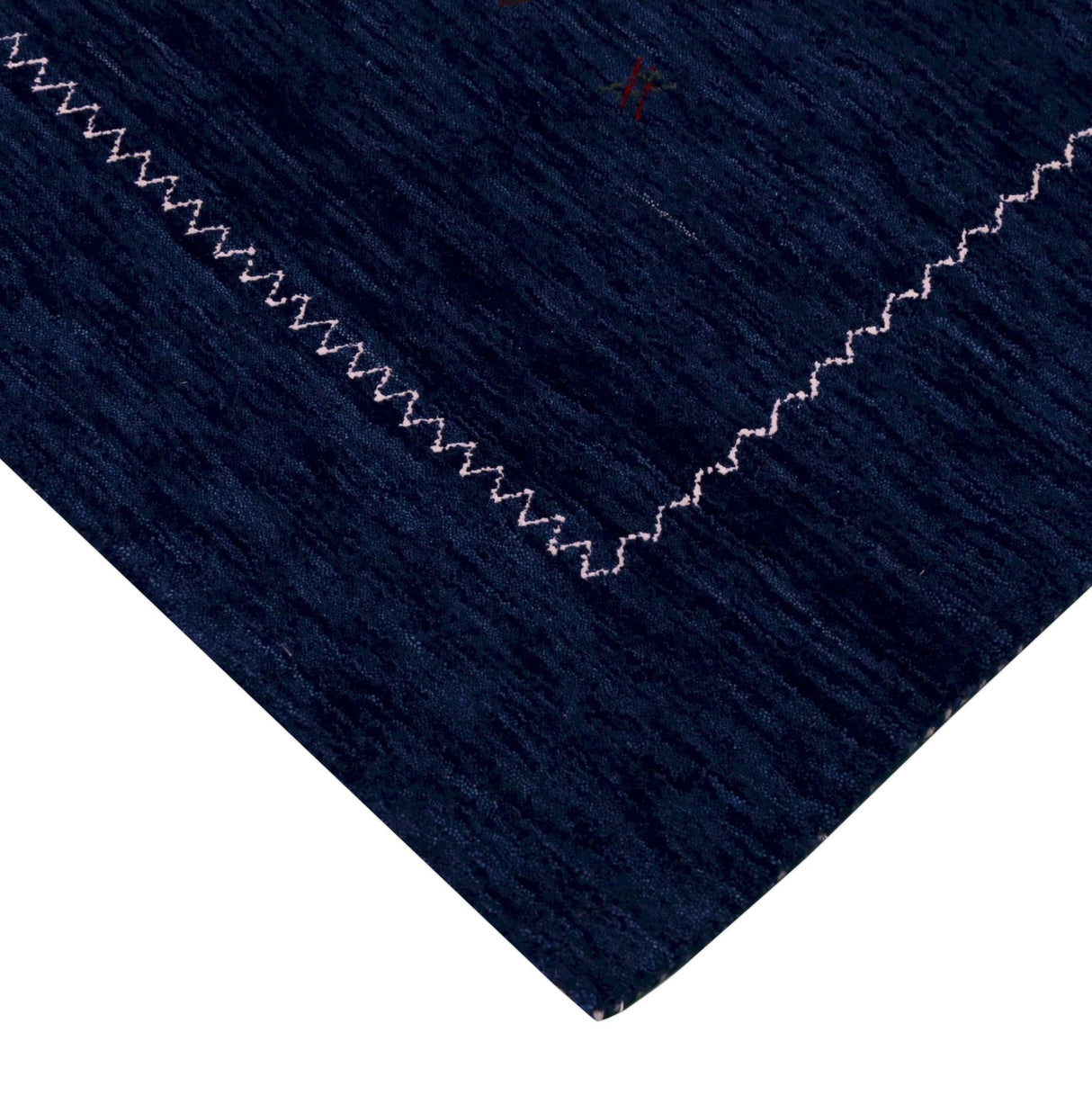 Blue And White Modern Design Hand Loomed Wool Area Rug