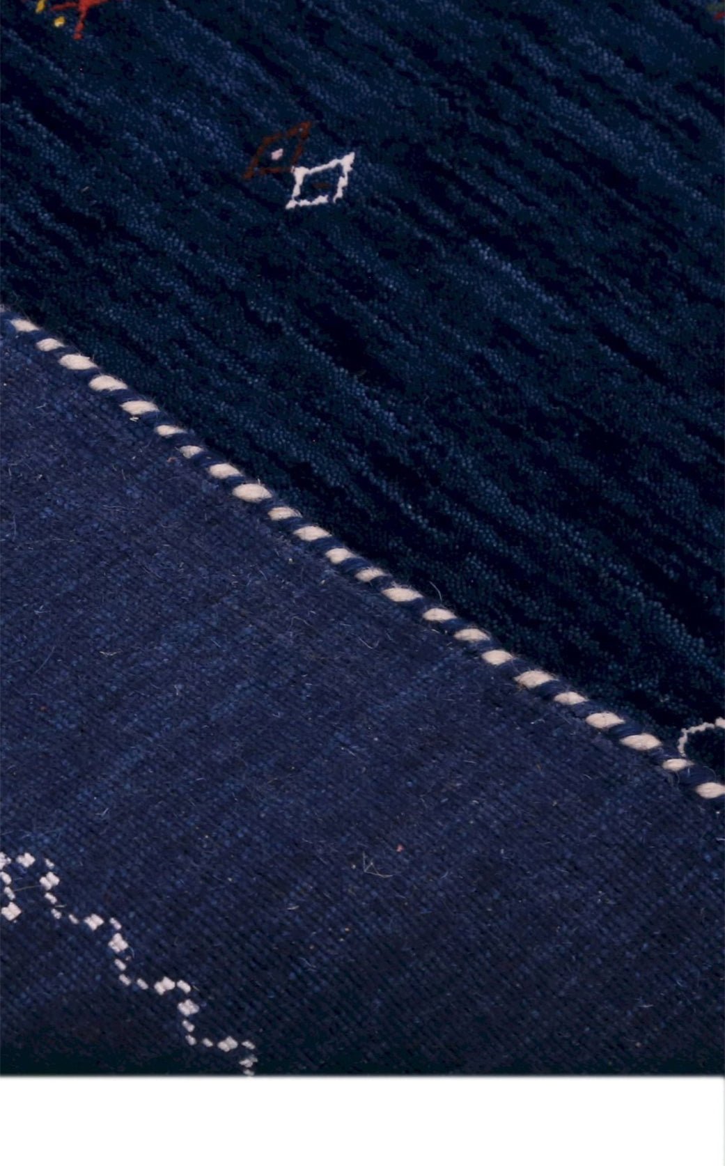 Blue And White Modern Design Hand Loomed Wool Area Rug
