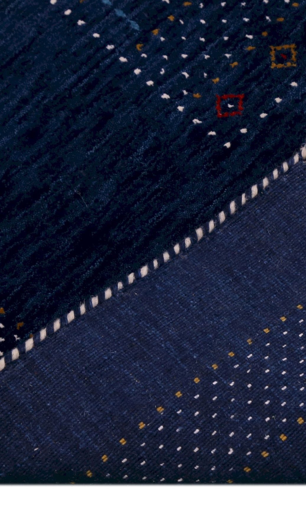 Blue Center Pattern Hand Loomed Wool Area Rug