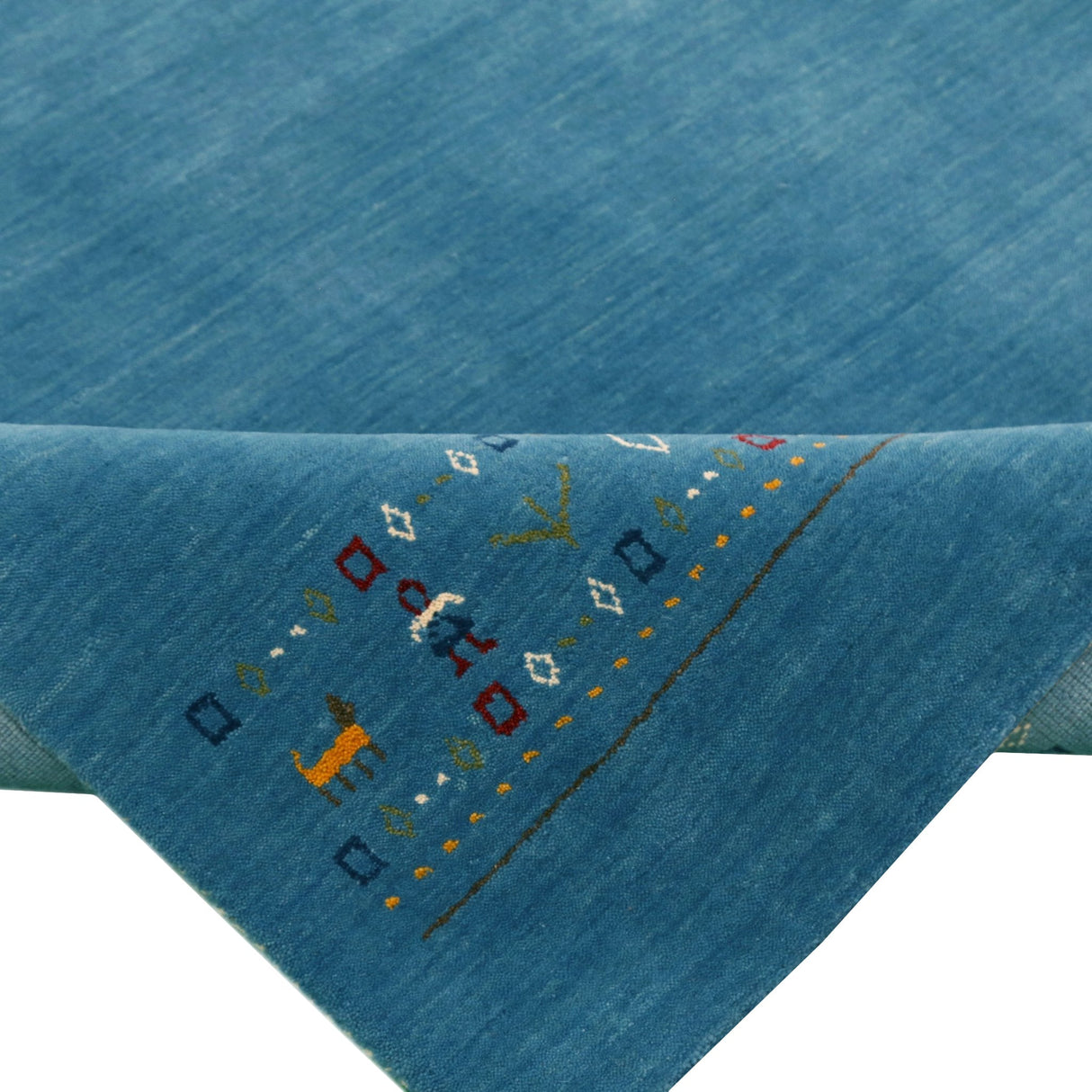 Blue Contemporary Design Hand Loomed Wool Area Rug