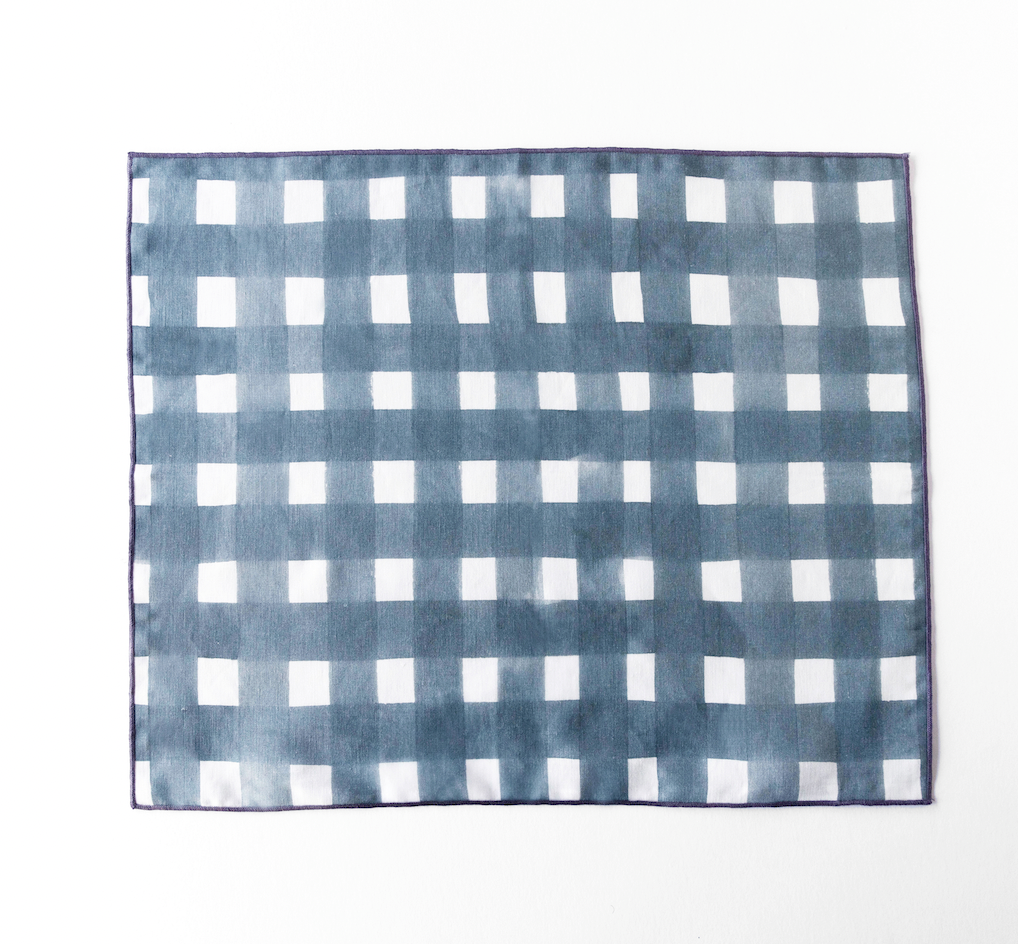 Blue Cross Hatch Placemat-Placemats-Parc Decor