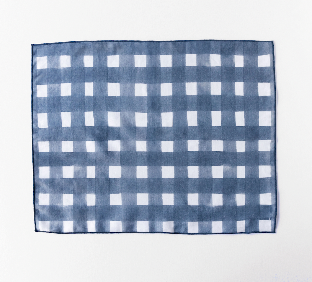 Blue Cross Hatch Placemat-Placemats-Parc Decor
