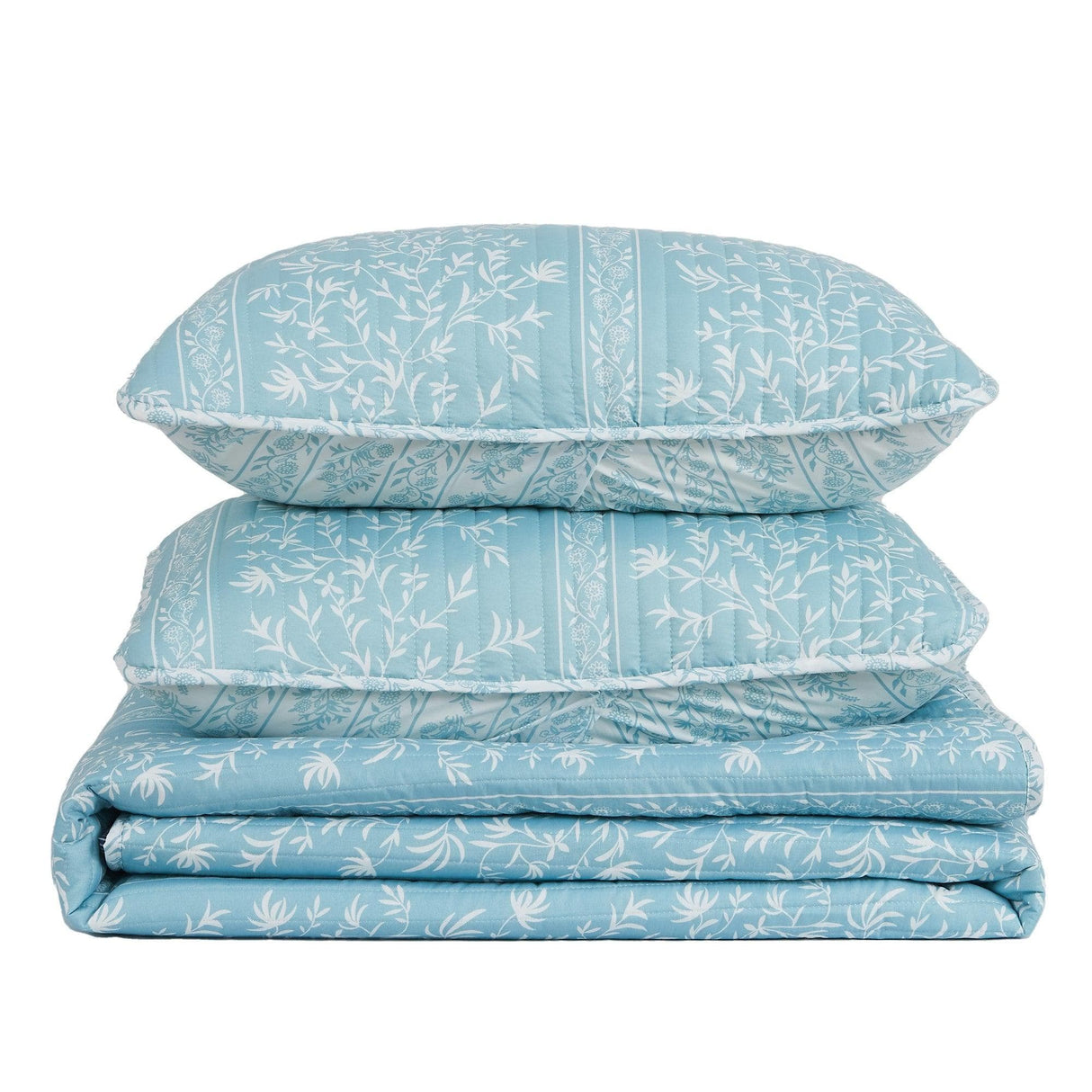 Blue Floral Quilt Set - Senna Collection-Parc Decor