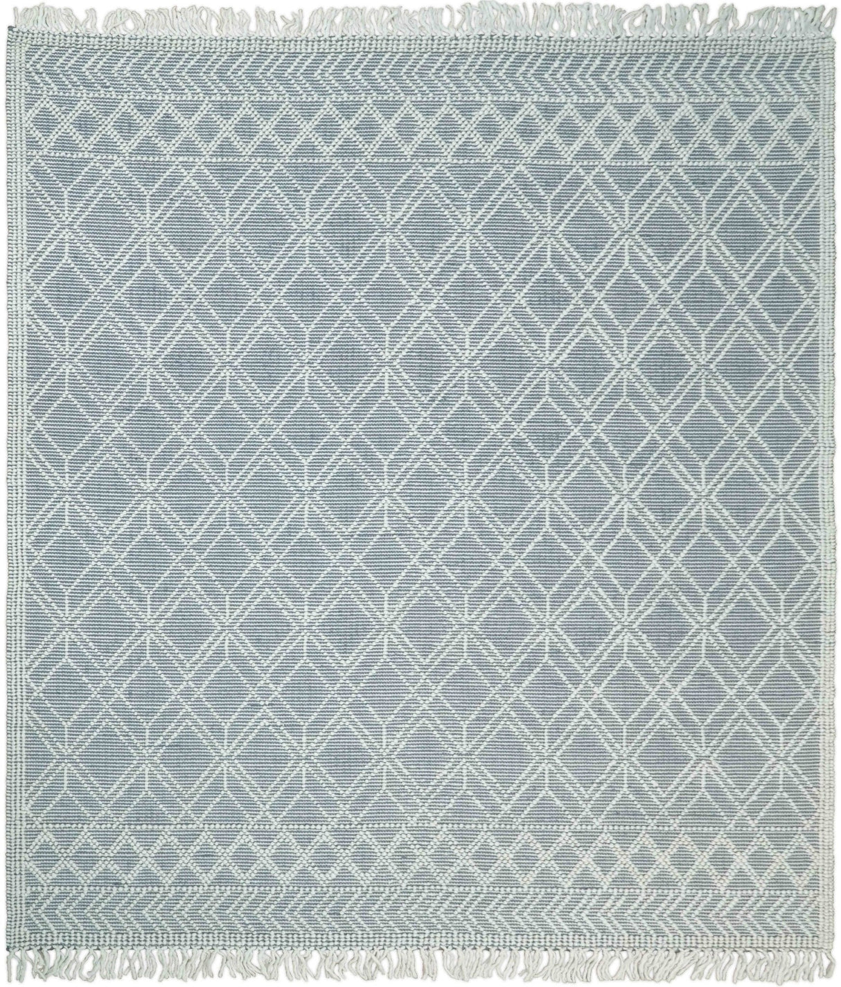 Blue Modern Contemporary Hand Woven Wool Area Rug