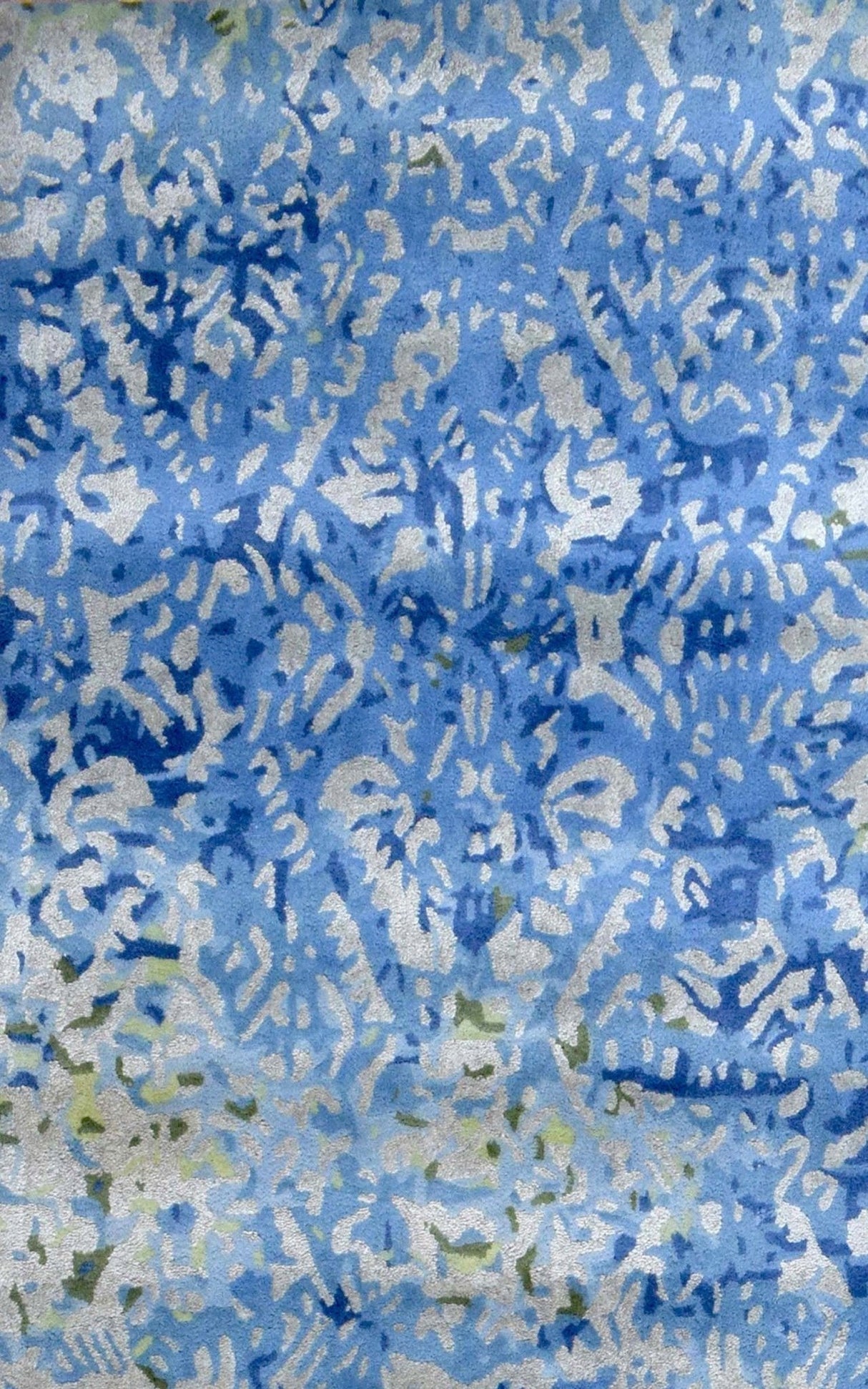Blue Modern Style Hand Tufted Wool And Viscose 5x8 Area Rug